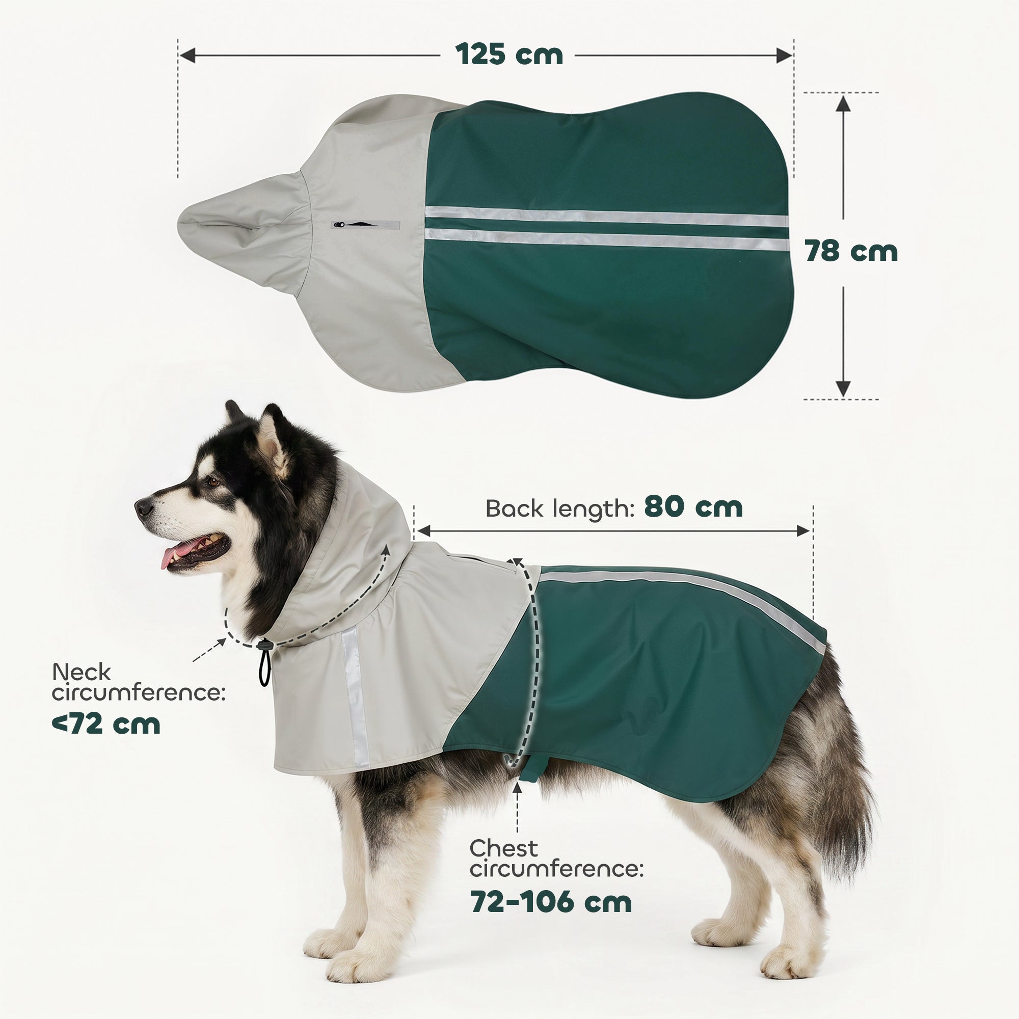pawhut-manteau-de-pluie-pour-chien-avec-capuche-bandes-r-fl-chissantes-et-ouvert image 5