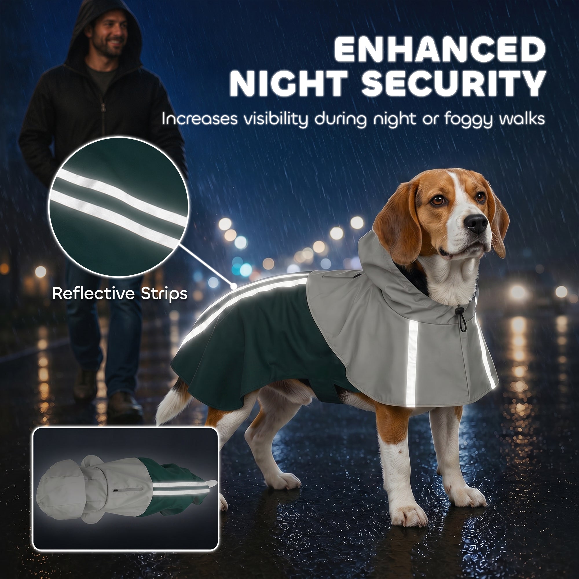 pawhut-manteau-de-pluie-imperm-able-pour-chien-m-vert-avec-capuche image 7