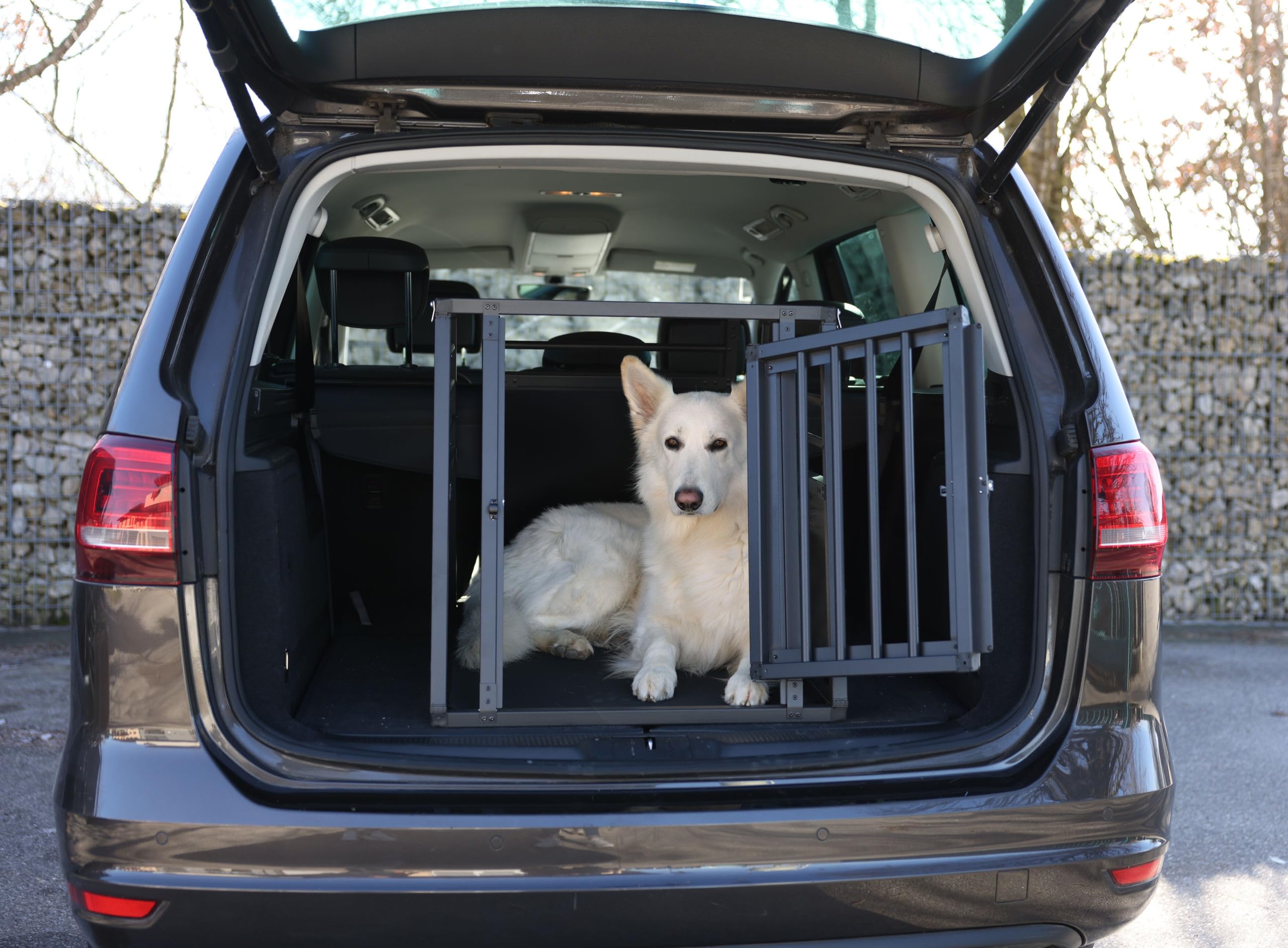kerbl-vacation-cage-de-transport-en-aluminium-pour-chien-1-porte-graphite-92x65x image 6