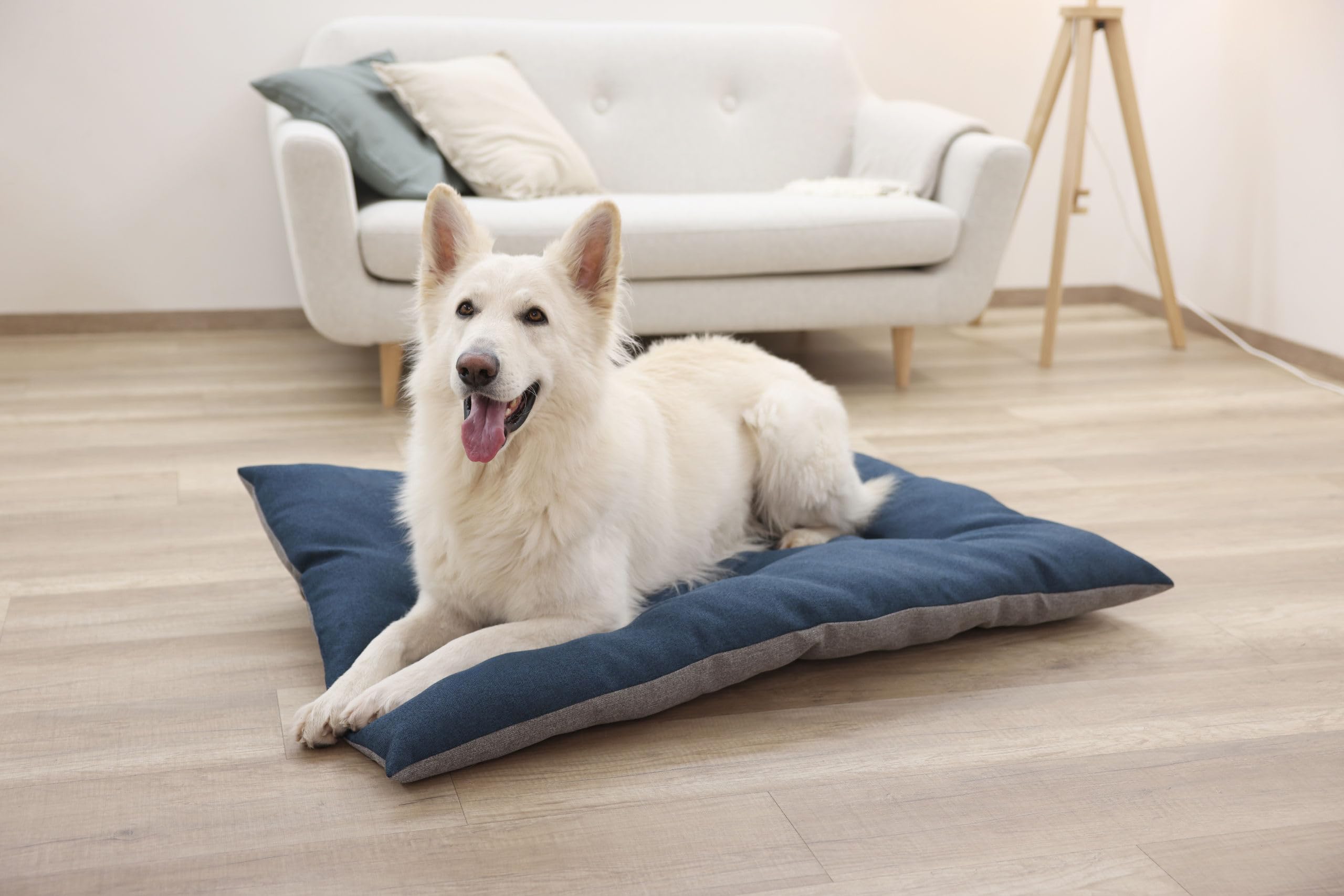 kerbl-pet-ely-coussin-r-versible-chiens-et-chats-gris-p-trole-75x115-cm image 8