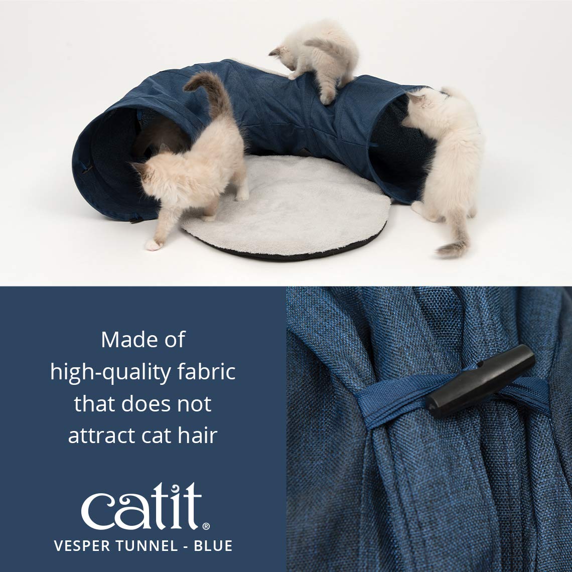 catit-vesper-tunnel-avec-lit-pour-chats-bleu-68-x-97-x-28-cm image 2