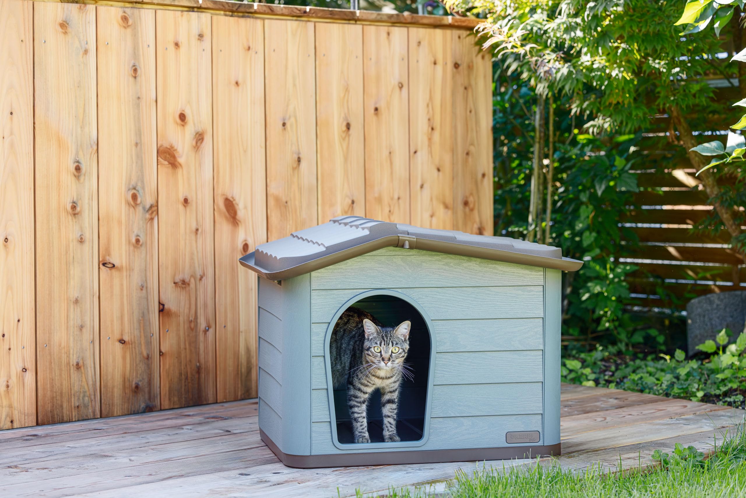 kerbl-paola-eco-maison-pour-chat-et-petit-chien-75-x-59-x-55-cm-gris-vert-marron image 3