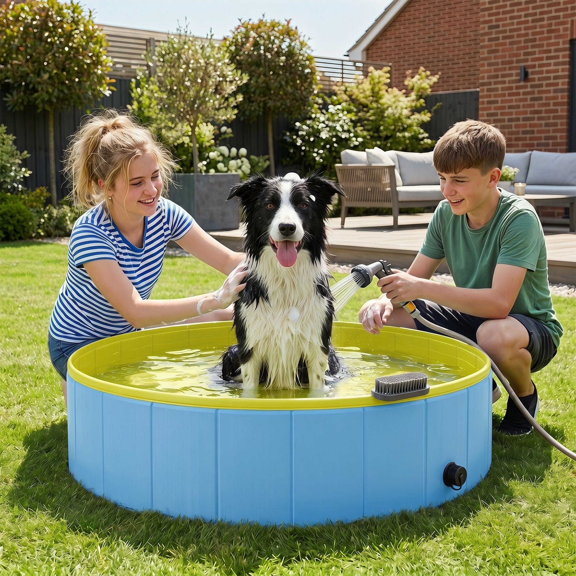 pawhut-piscine-pliable-pour-chien-120-x-30-cm-pvc-pais-antid-rapant-bleu-et-jaun image 4