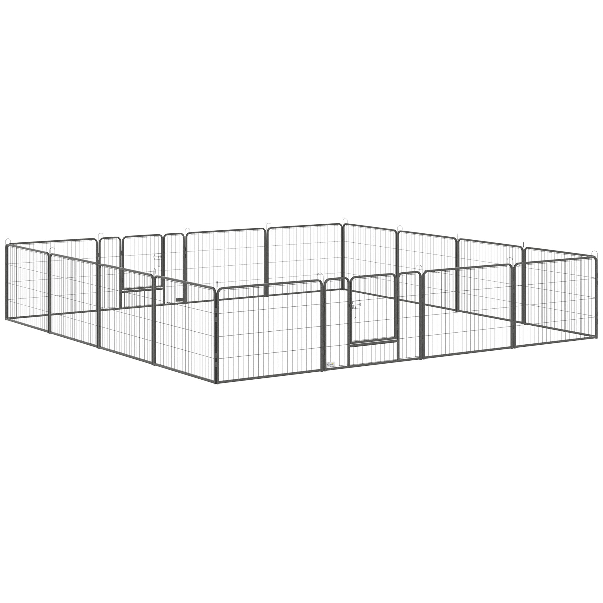 pawhut-parc-pour-chien-m-tallique-16-panneaux-60-cm-haut-int-rieur-ext-rieur-ave image 1