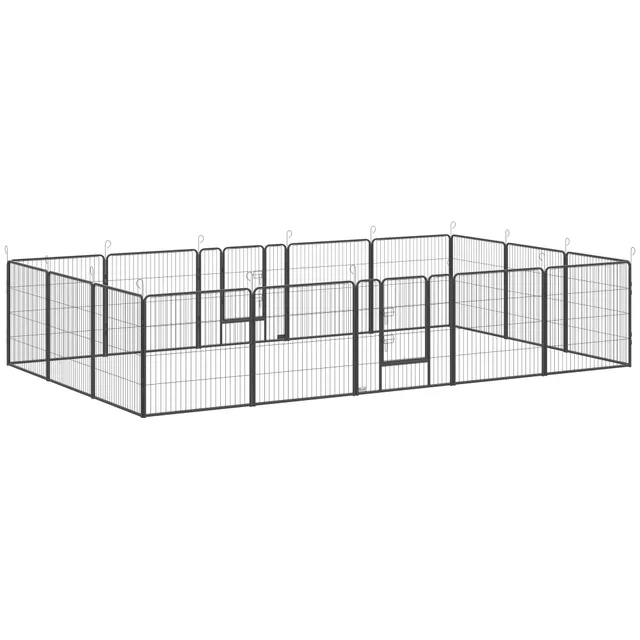 pawhut-parc-pour-chien-16-panneaux-modulable-80-cm-de-haut image 1