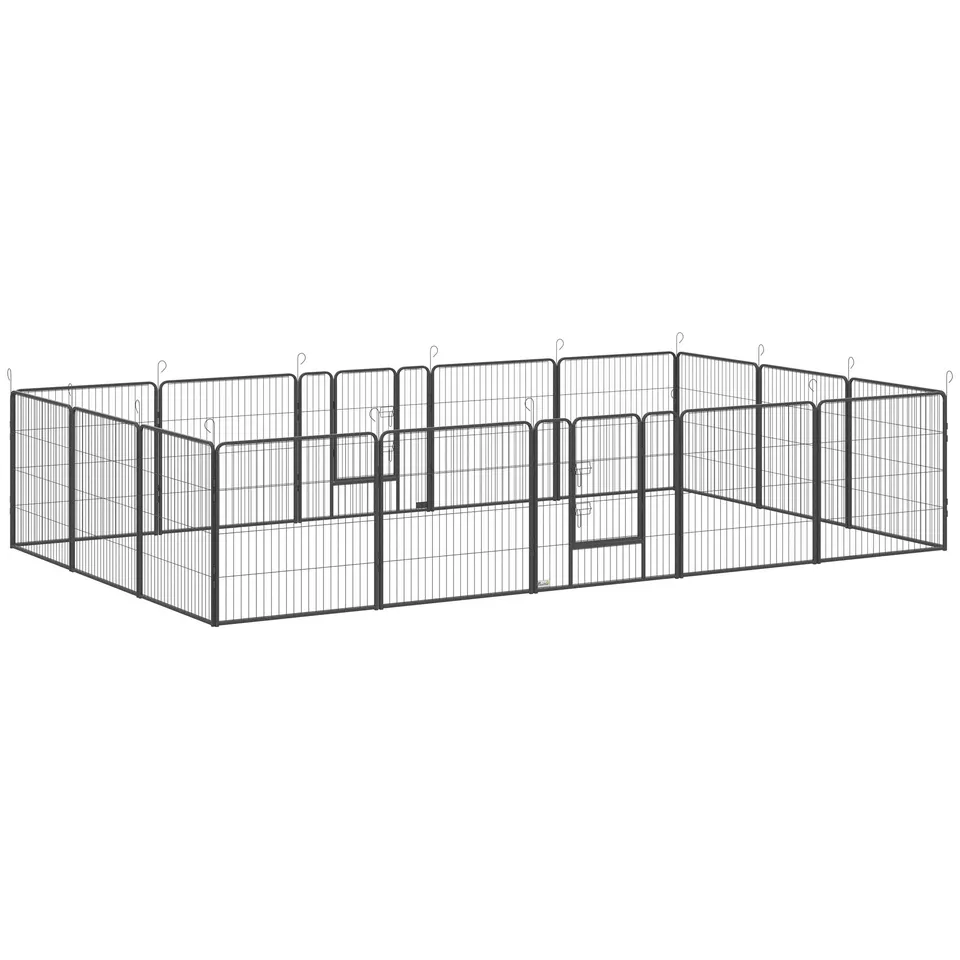 pawhut-parc-pour-chien-16-panneaux-modulable-80-cm-de-haut image 1
