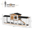 pawhut-clapier-lapin-en-bois-230-cm-double-enclos-avec-rampes-blanc image 4