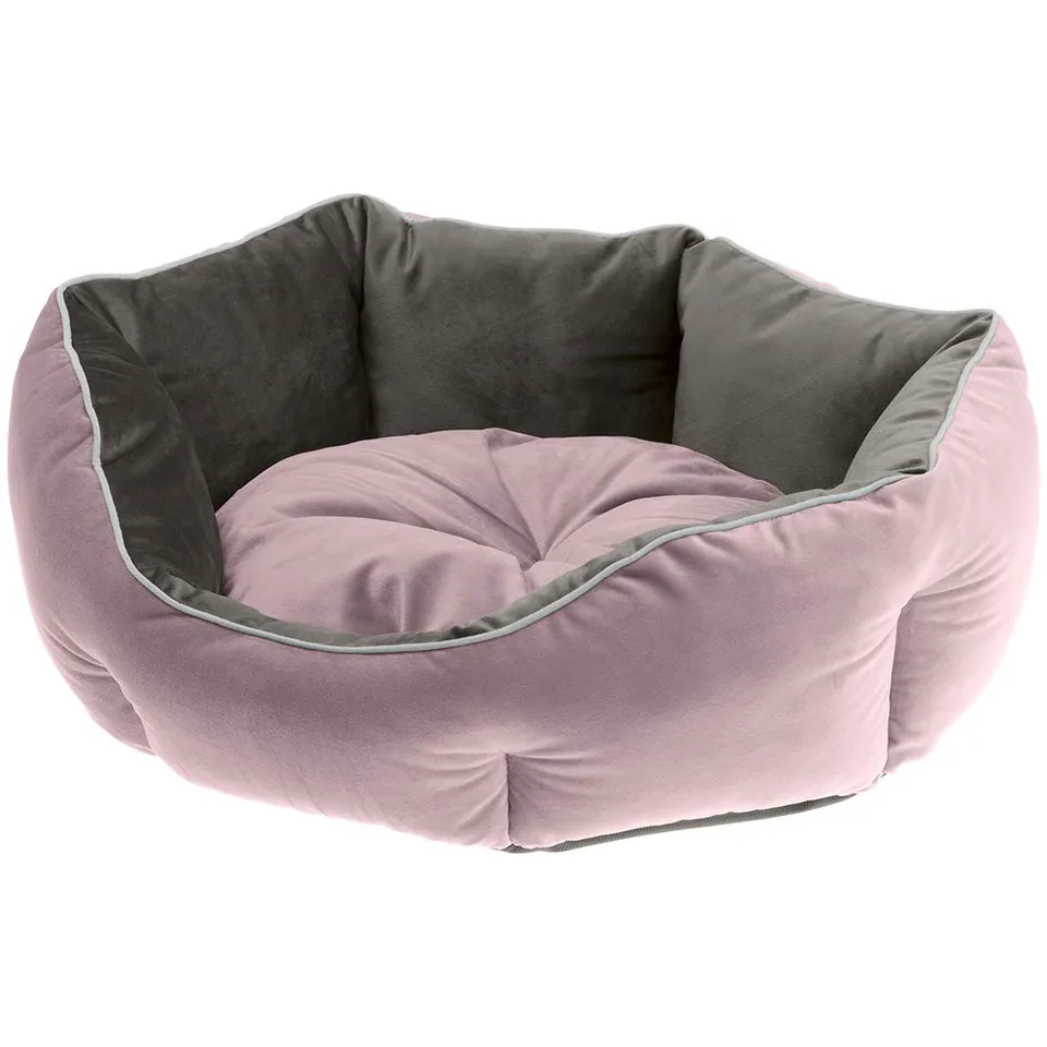 ferplast-queen-60-canap-velours-pour-chien-et-chat-violet-gris image 1