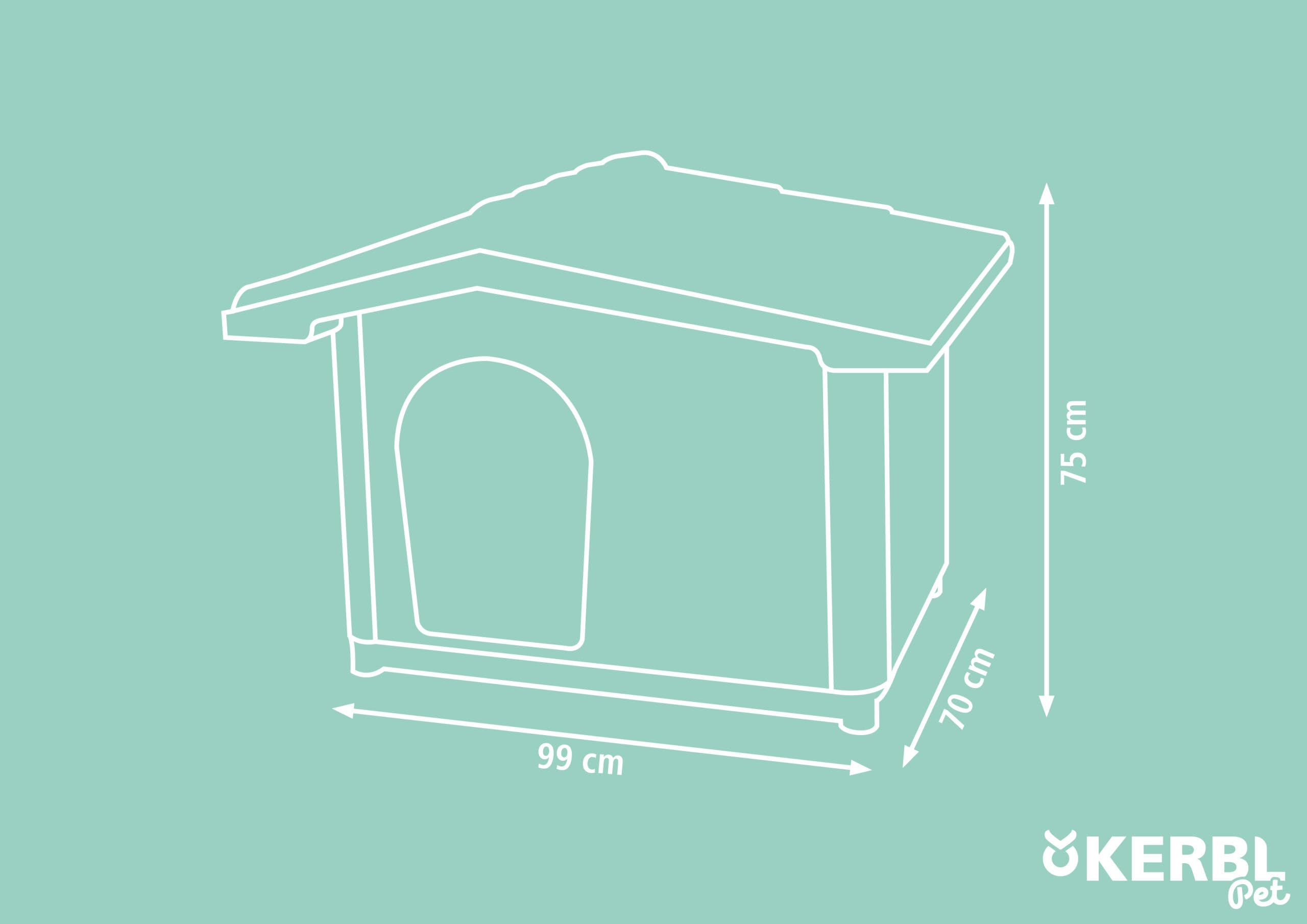 kerbl-pet-levin-eco-niche-pour-chiens-99-x-70-x-75-cm-plastique-recycl-gris-vert image 7