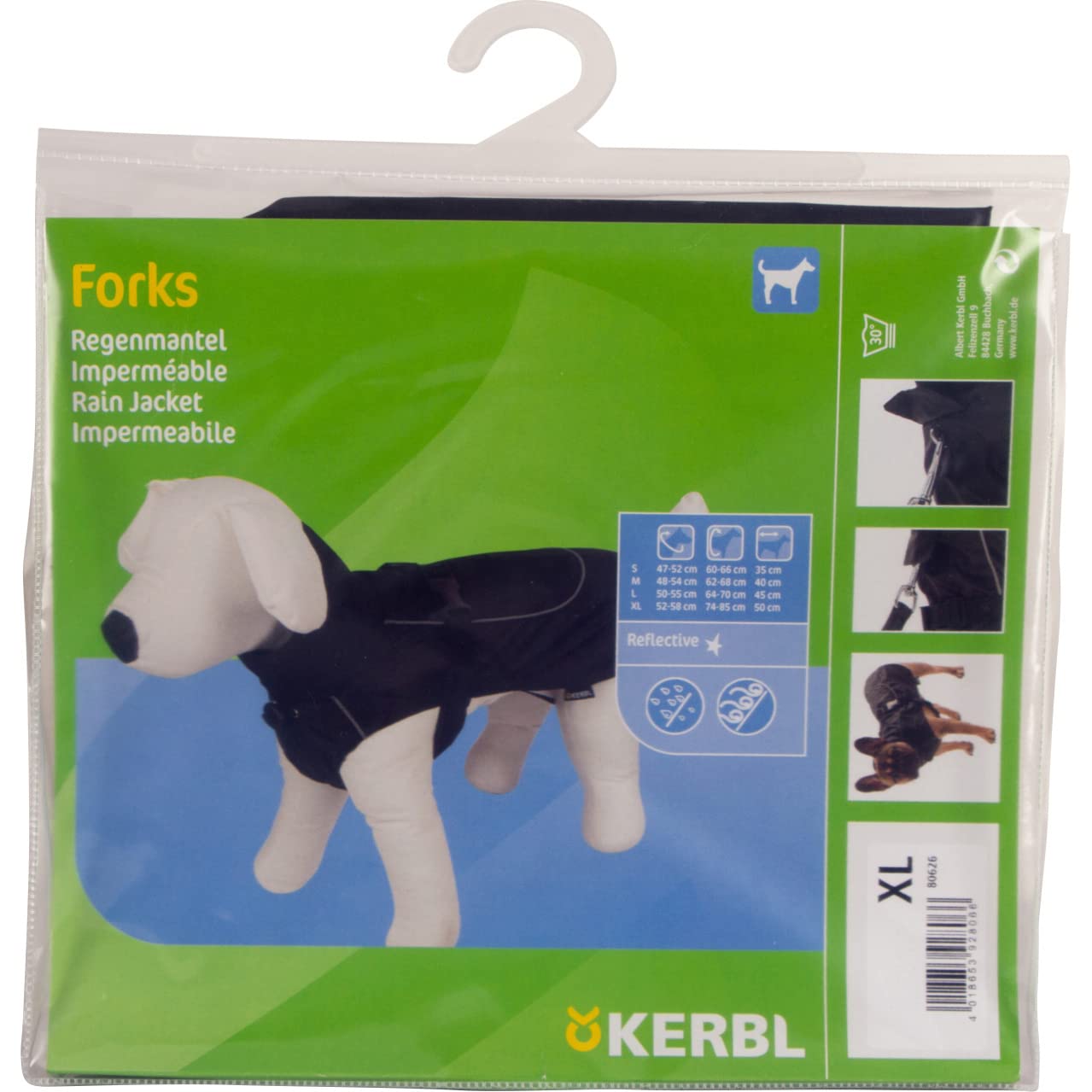 kerbl-forks-manteau-de-pluie-pour-chien-noir-taille-l-45-cm-imperm-able image 8