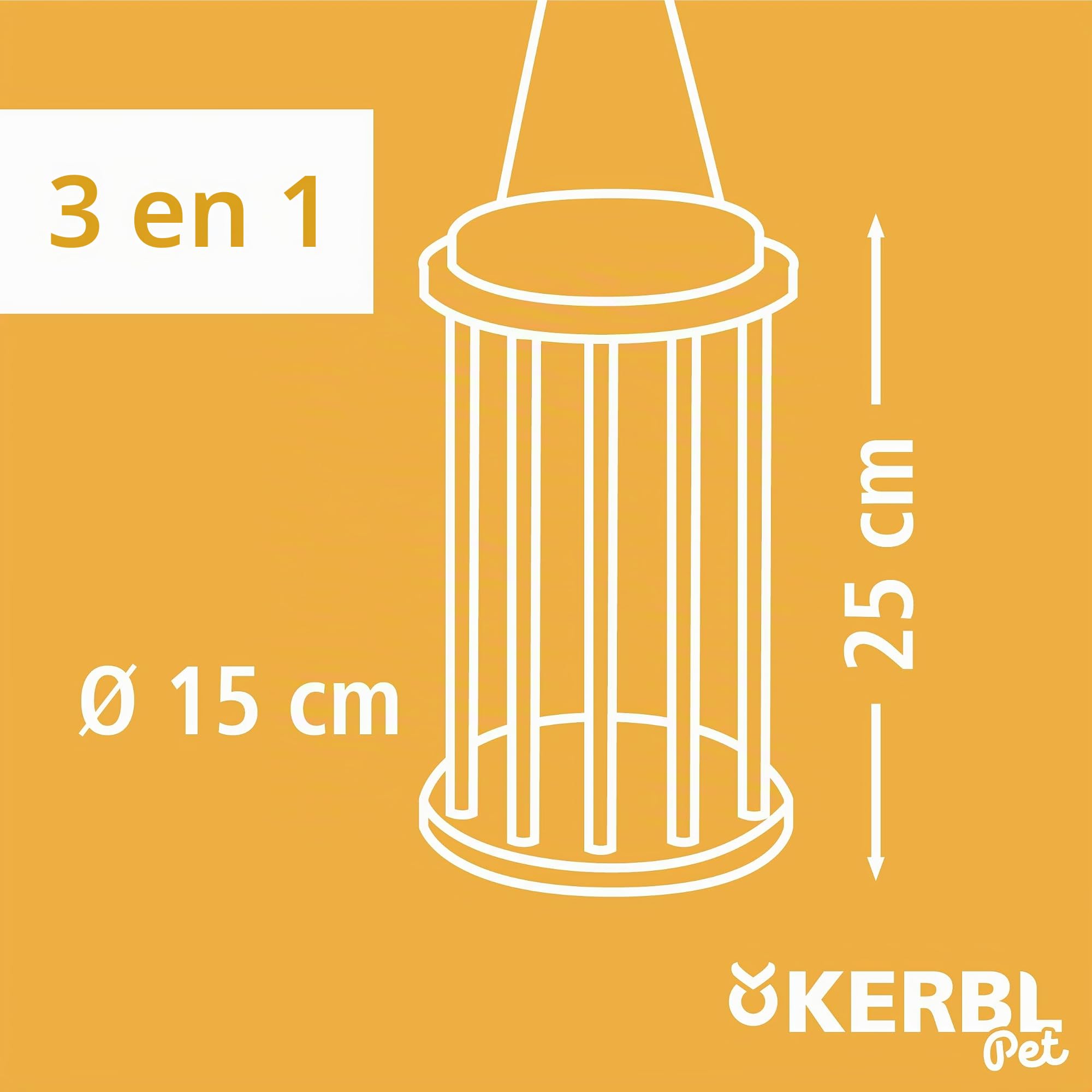 kerbl-pet-r-telier-foin-3-en-1-bois-25-cm-rouleau-rongeurs image 6