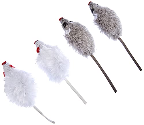 kerbl-84255-souris-pour-chat-gris-blanc-5-cm-lot-de-4-avec-herbe-chat image 6