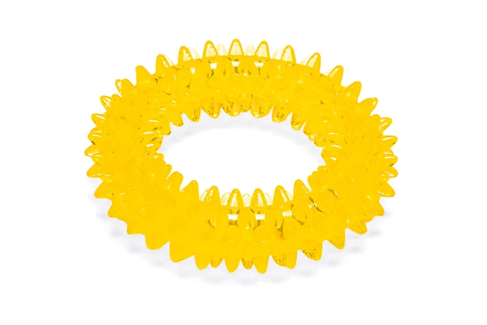 karlie-good4fun-zackenring-jouet-anneau-dentel-chien-tpr-9-cm-jaune image 1