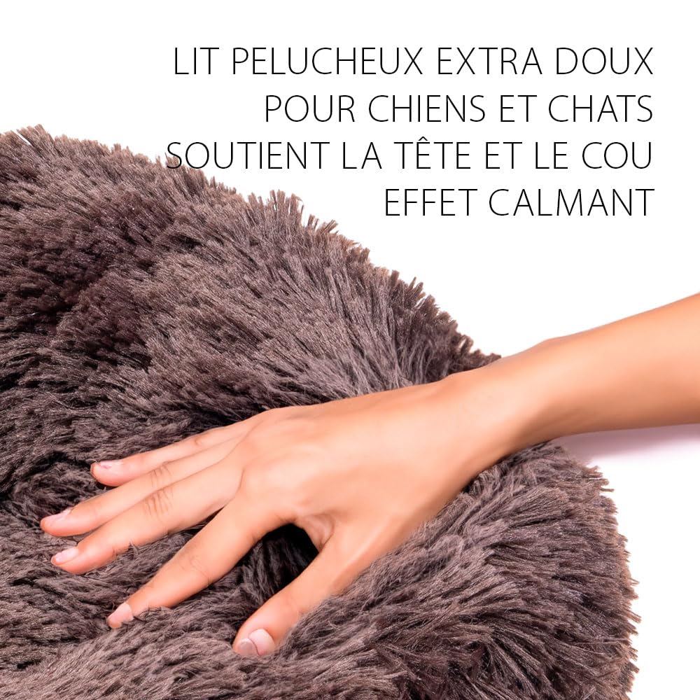 ferplast-cuddly-60-lit-donut-pour-chien-et-chat-marron-diam-60-x-h-14-cm image 5