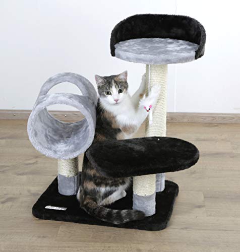kerbl-pet-moon-arbre-chat-46x36x62-cm-gris-noir-avec-tunnel-et-souris image 5