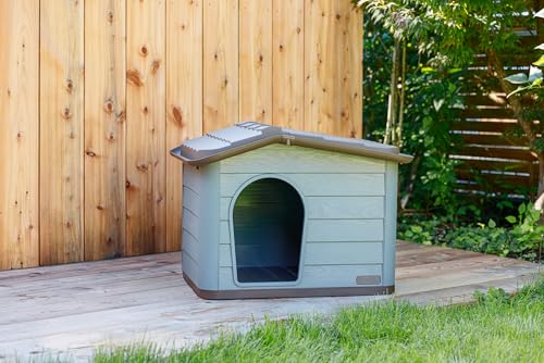 kerbl-paola-eco-maison-pour-chat-et-petit-chien-75-x-59-x-55-cm-gris-vert-marron image 7