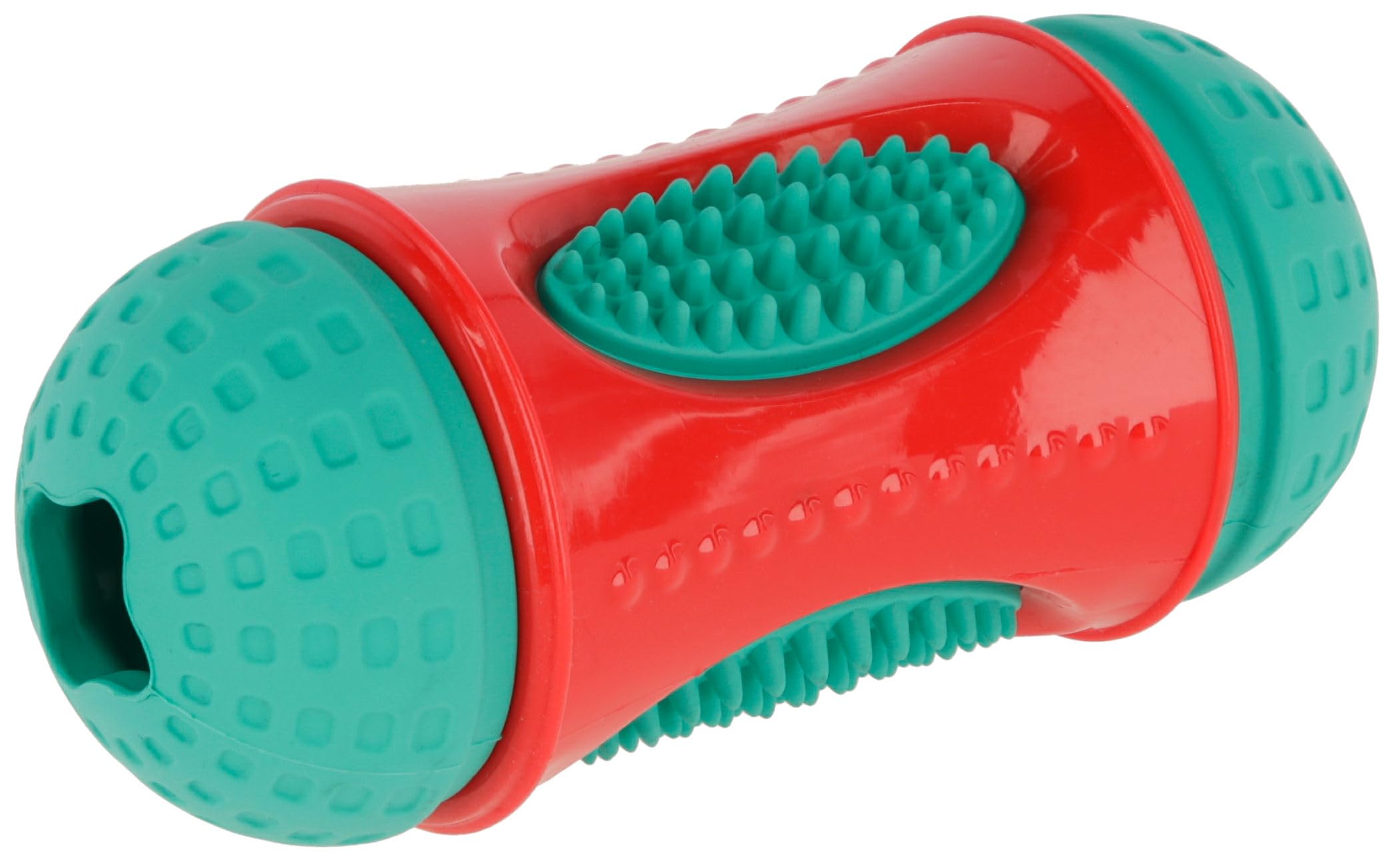 kerbl-pet-rouleau-jouet-toyfastic-rouge-turquoise-13-x-6-cm-friandises image 1