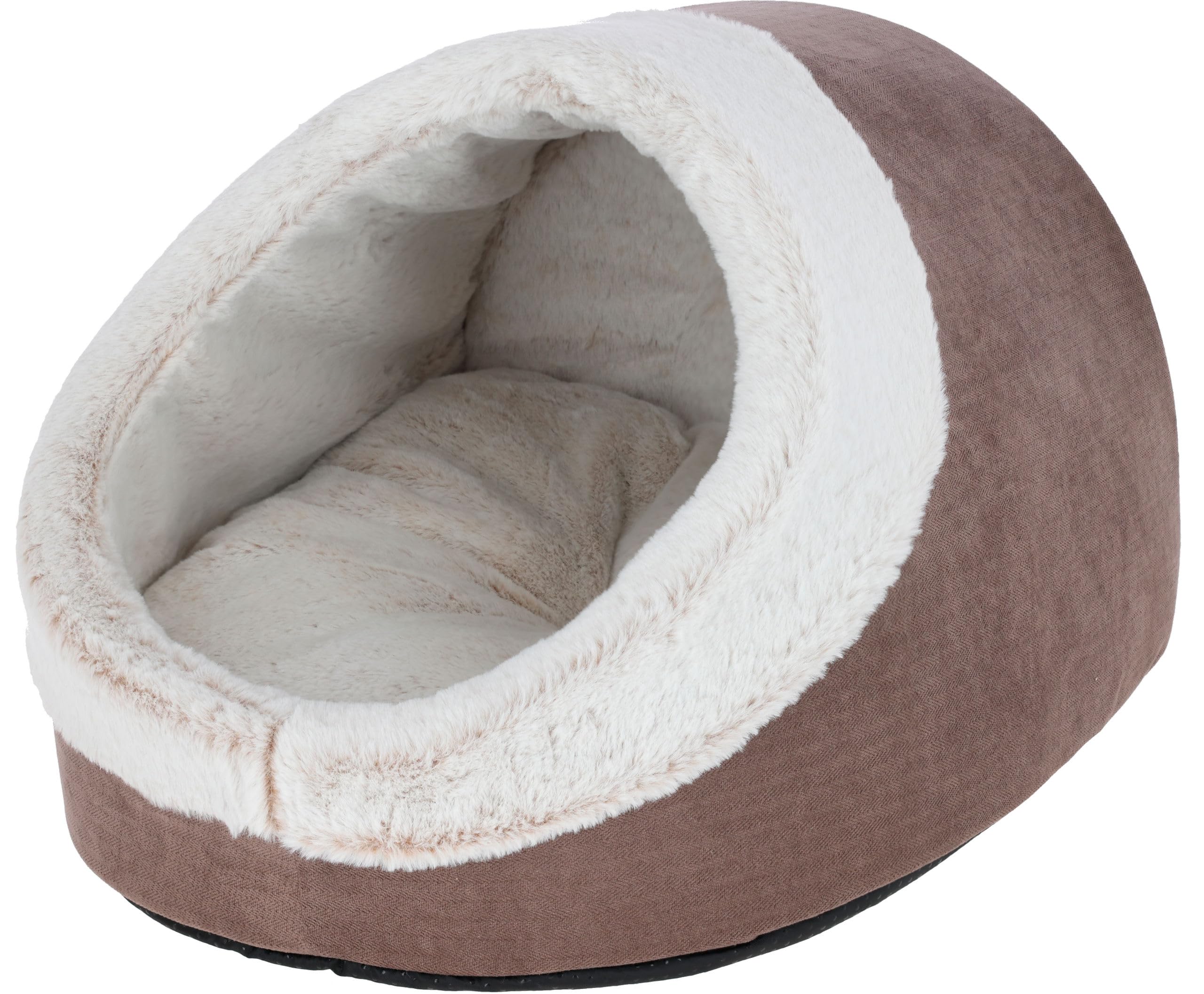 kerbl-pet-niche-chat-jana-cappuccino-45x37x30-cm-grotte-peluche image 1