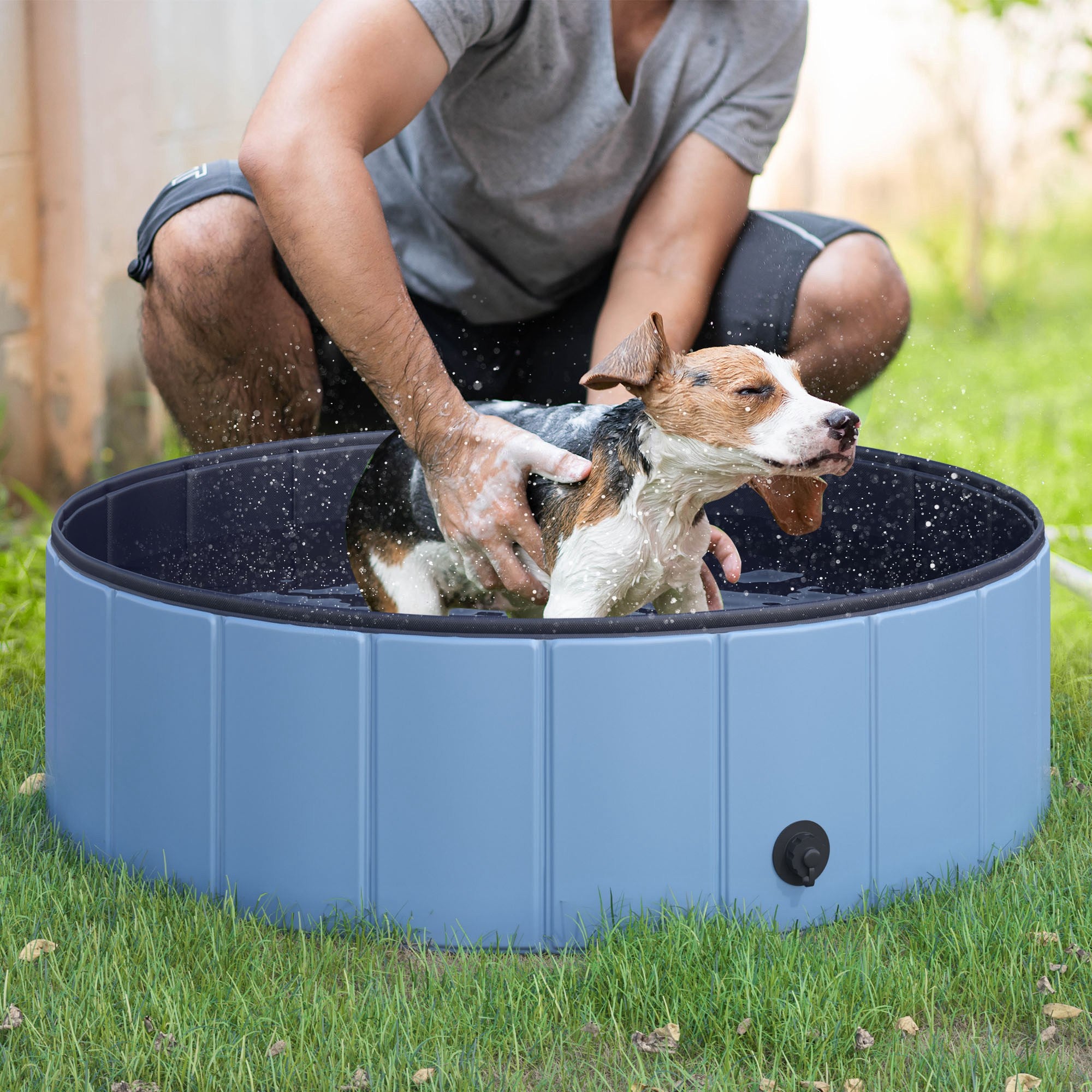 pawhut-piscine-pliable-pour-chien-100-x-30-cm-bleue-avec-vidange-et-fond-antid-r image 4