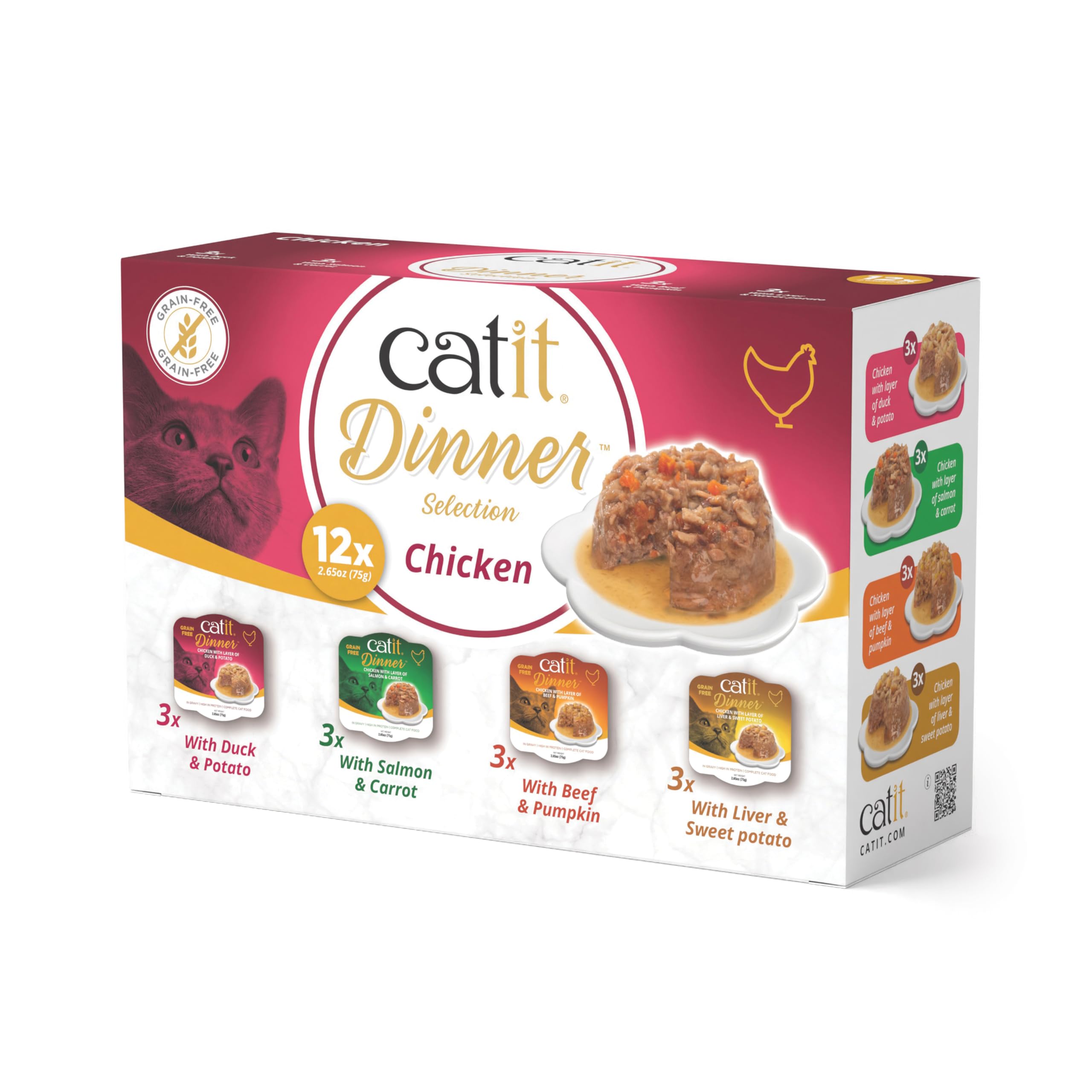 catit-cuisine-dinner-assortiment-aliment-complet-sans-c-r-ales-au-poulet image 1