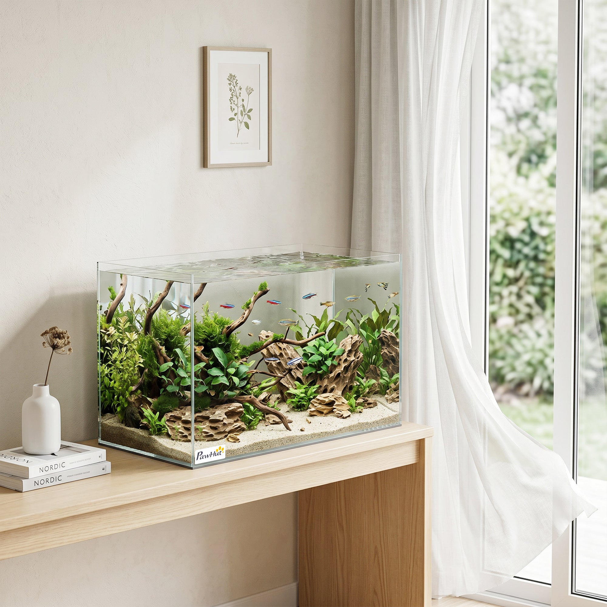 pawhut-aquarium-verre-43-l-50-x-30-x-30-cm-avec-tapis-de-protection image 4