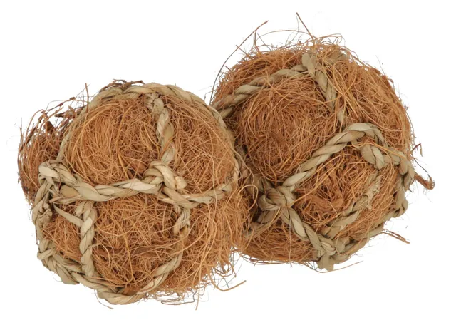 kerbl-lot-de-2-balles-de-jeu-et-grignotage-fibre-de-coco-6-cm image 1