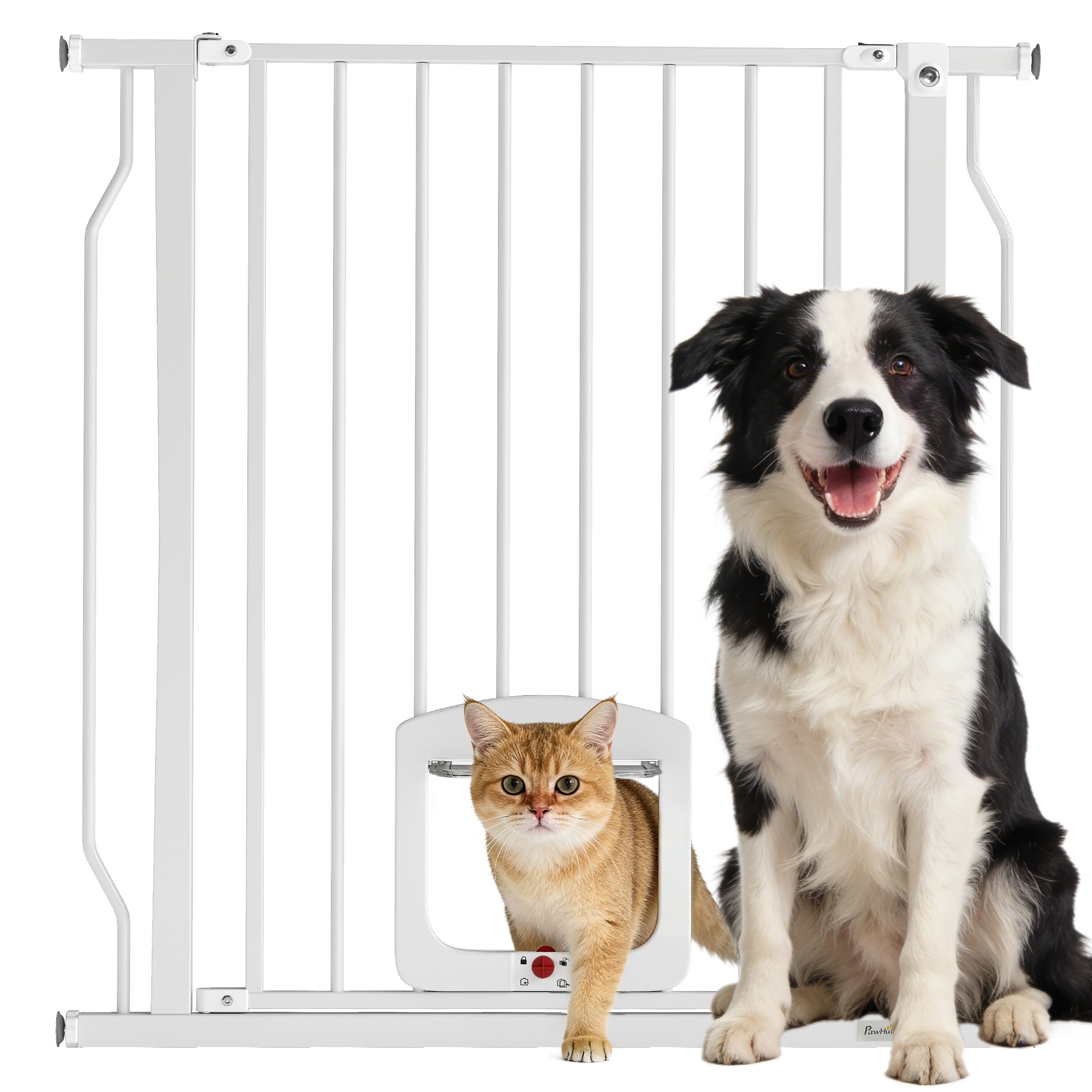pawhut-barri-re-pour-chien-r-glable-avec-chati-re-blanche-75-85-cm image 1
