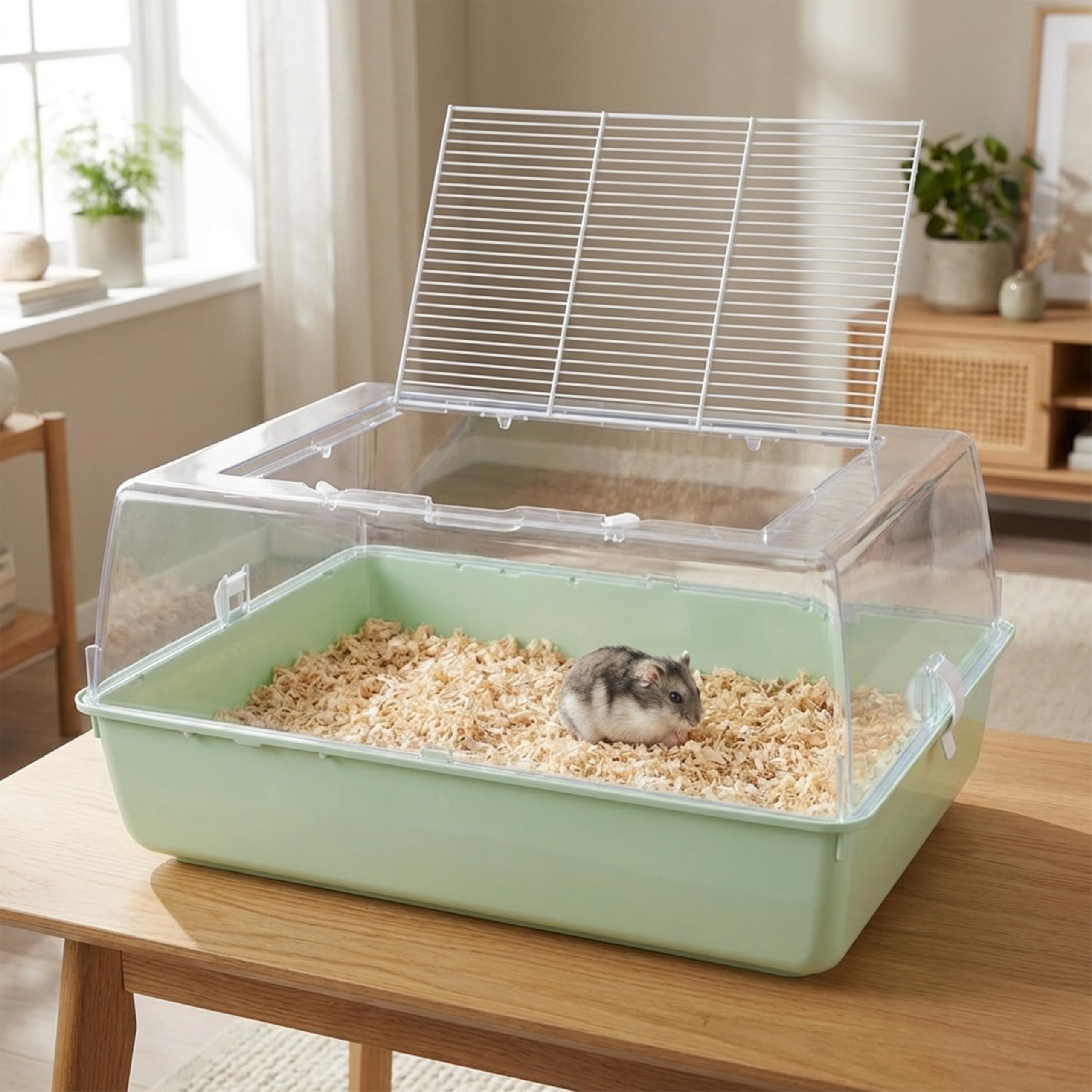 ferplast-mini-duna-hamster-cage-pour-hamsters-et-souris-55x39x27cm-verte image 2
