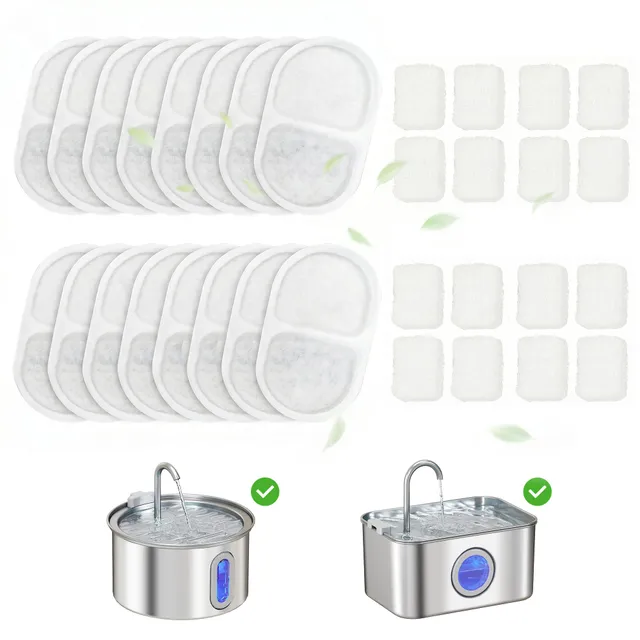 pawhut-filtres-fontaine-eau-pour-chat-lot-de-16-triple-filtration image 1
