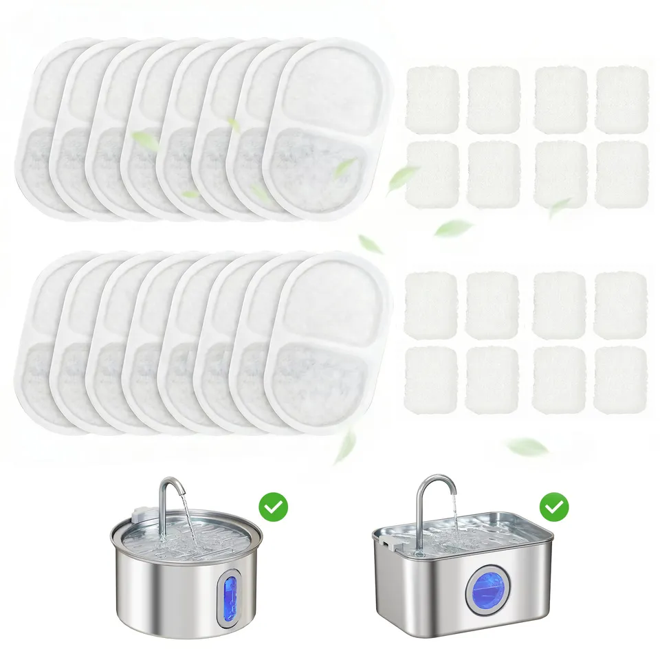 pawhut-filtres-fontaine-eau-pour-chat-lot-de-16-triple-filtration image 1