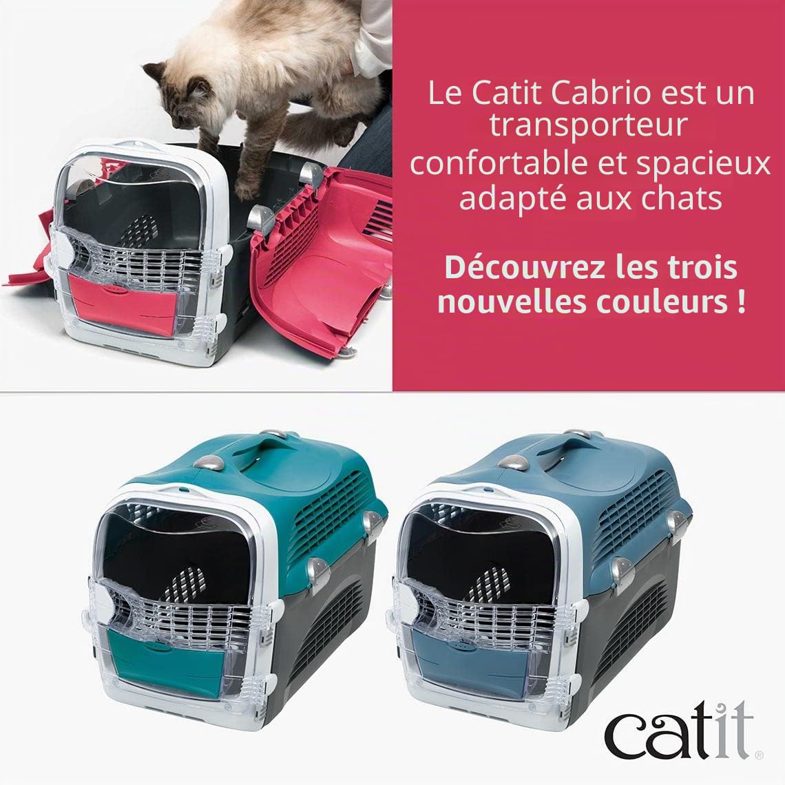 catit-cage-de-transport-cabrio-pour-chat-rouge-cerise image 5