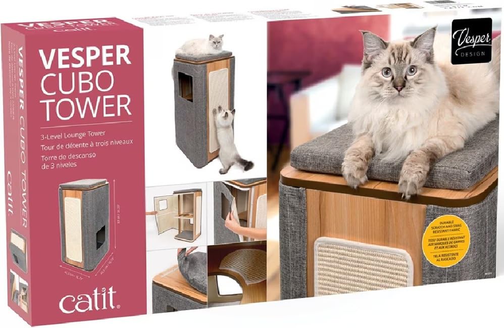 catit-vesper-cubo-tower-arbre-chat-pierre-3-niveaux-m-moire-de-forme image 7