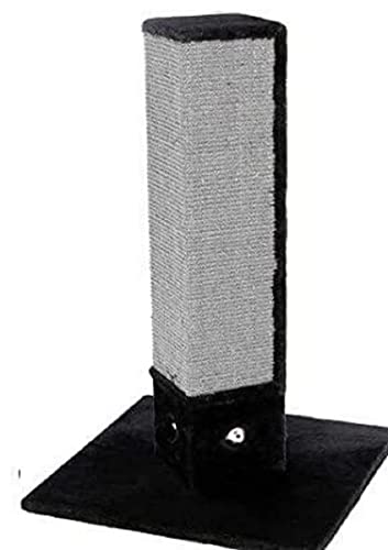 kerbl-pet-4-corner-arbre-chat-noir-48x48x80-cm-bois-peluche-sisal image 2