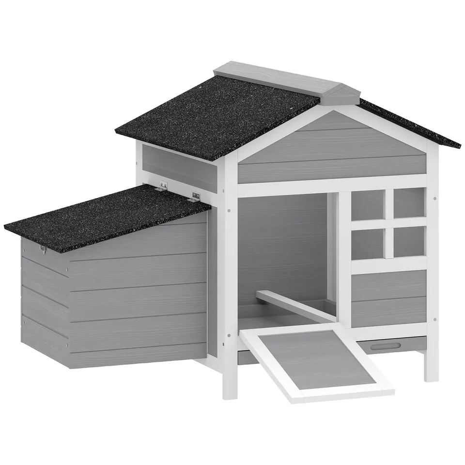 pawhut-poulailler-compact-en-bois-avec-pondoir-et-tiroir-coulissant-92-x-64-x-69 image 1