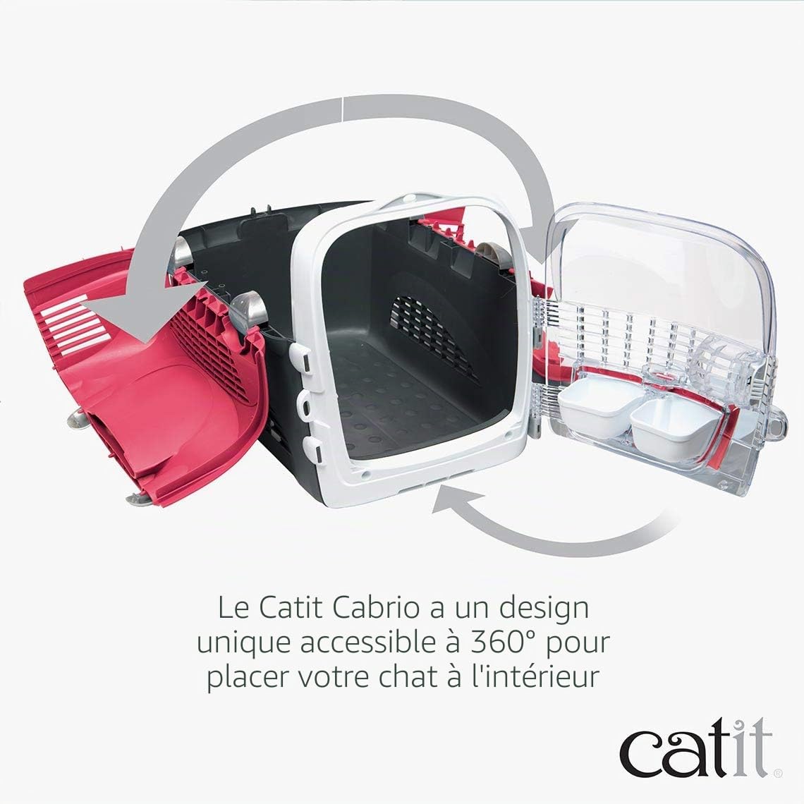 catit-cage-de-transport-cabrio-pour-chat-rouge-cerise image 6