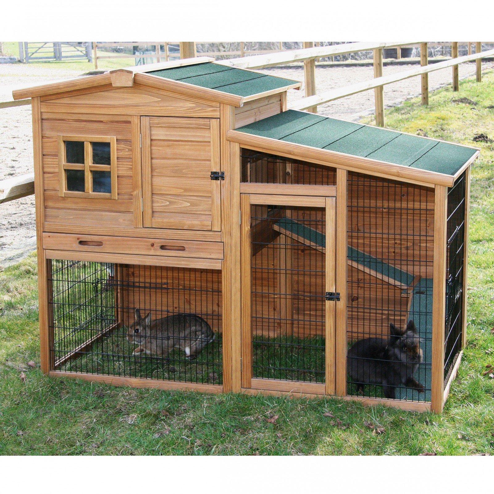 kerbl-fortuna-clapier-pour-lapins-et-poules-160-x-80-x-117-cm-avec-bac-amovible image 2
