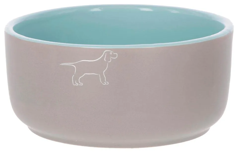 kerbl-spirit-gamelle-en-c-ramique-pour-chien-et-chat-gris-turquoise-1500-ml image 1
