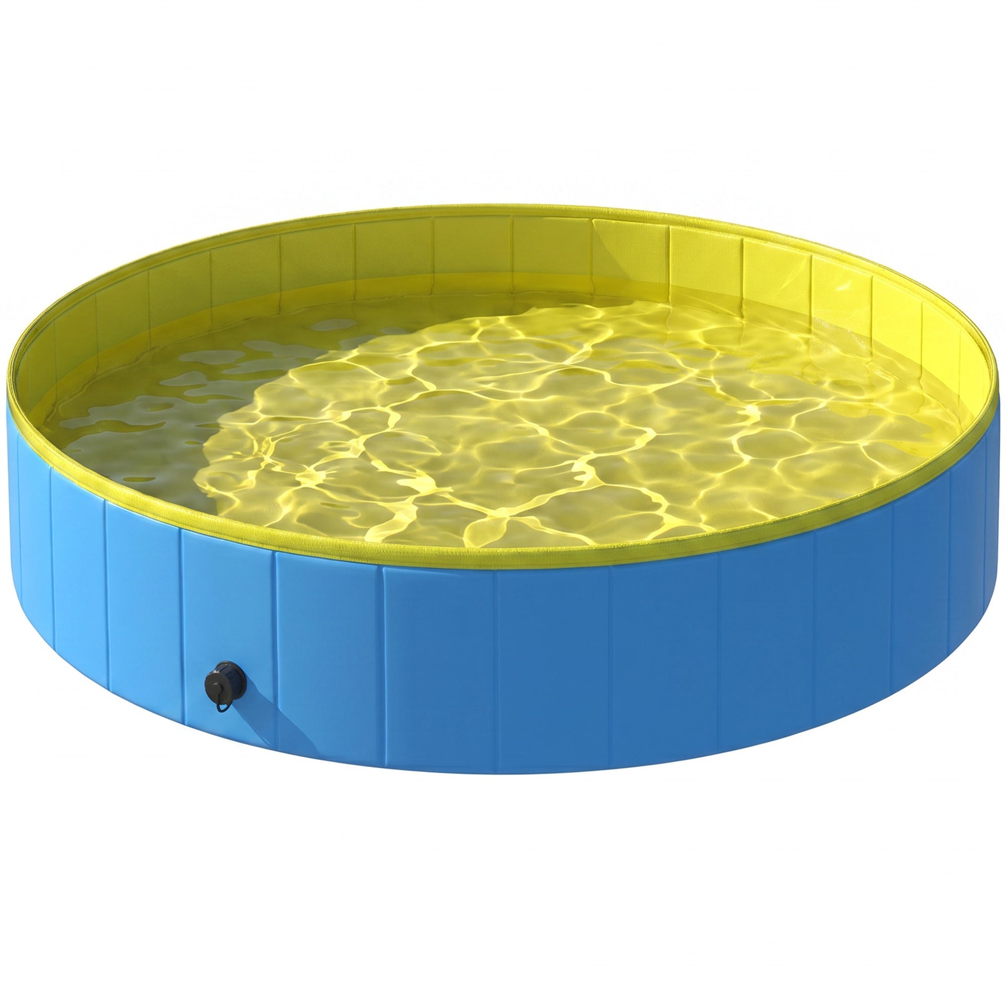 pawhut-piscine-chien-pliable-140-x-30-cm-bleu-et-jaune-avec-base-pvc image 2