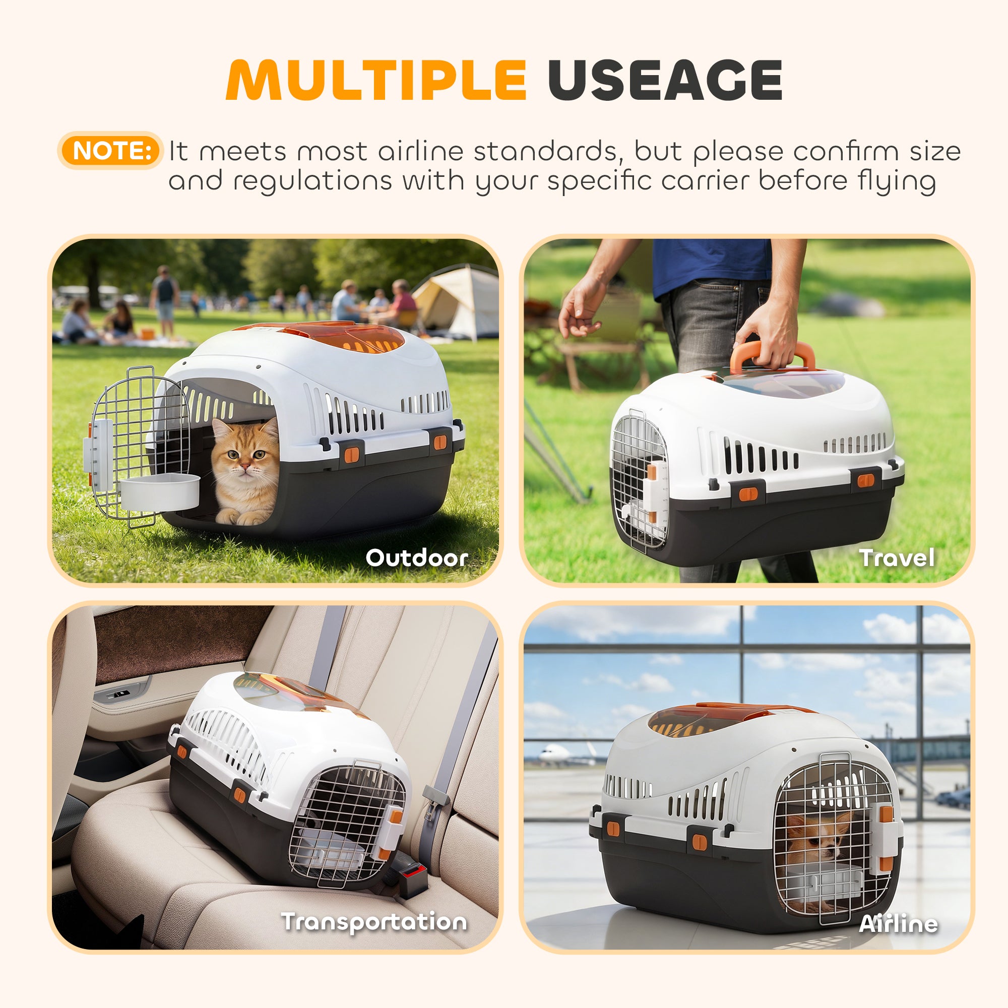 pawhut-transporteur-pour-animaux-en-plastique-coque-dure-avec-porte-en-acier-et- image 6