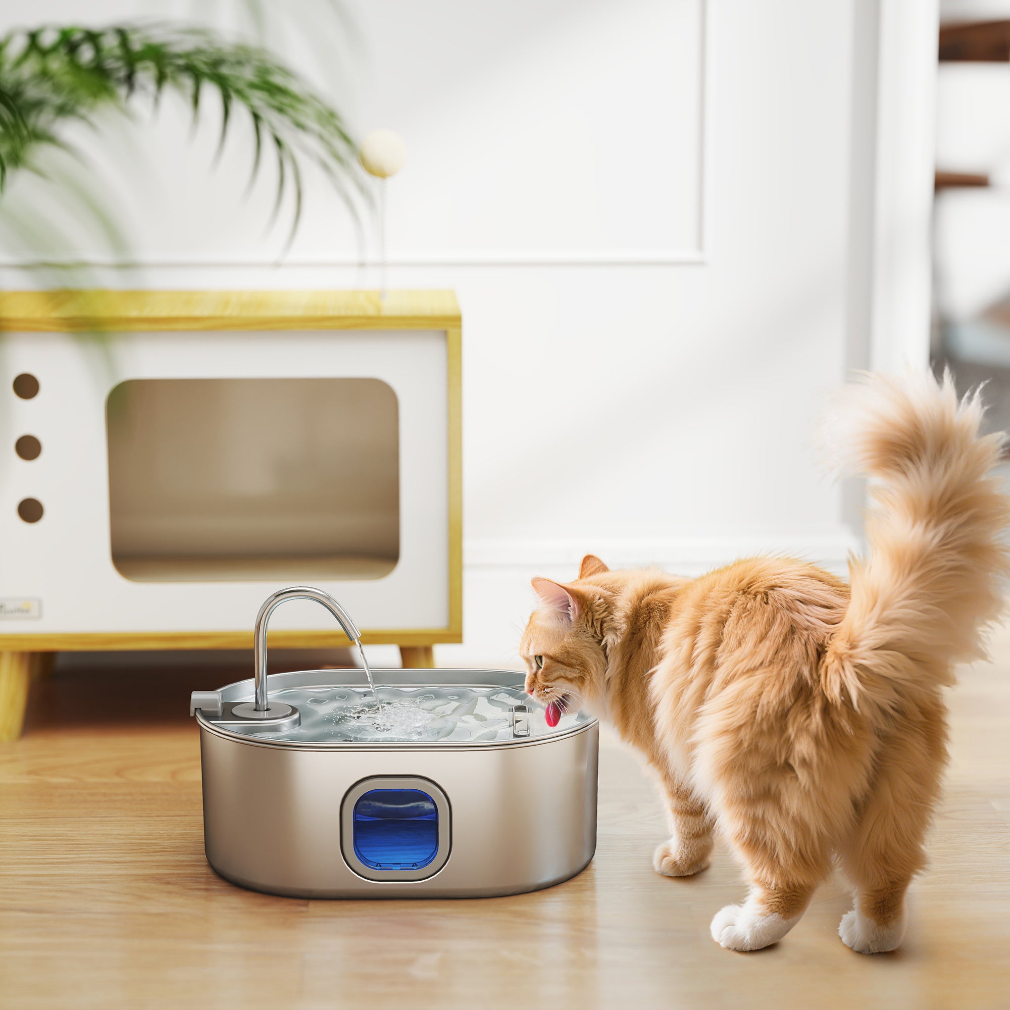 pawhut-fontaine-eau-inox-7-l-pour-chats-et-chiens-avec-filtres-et-pompe-silencie image 4