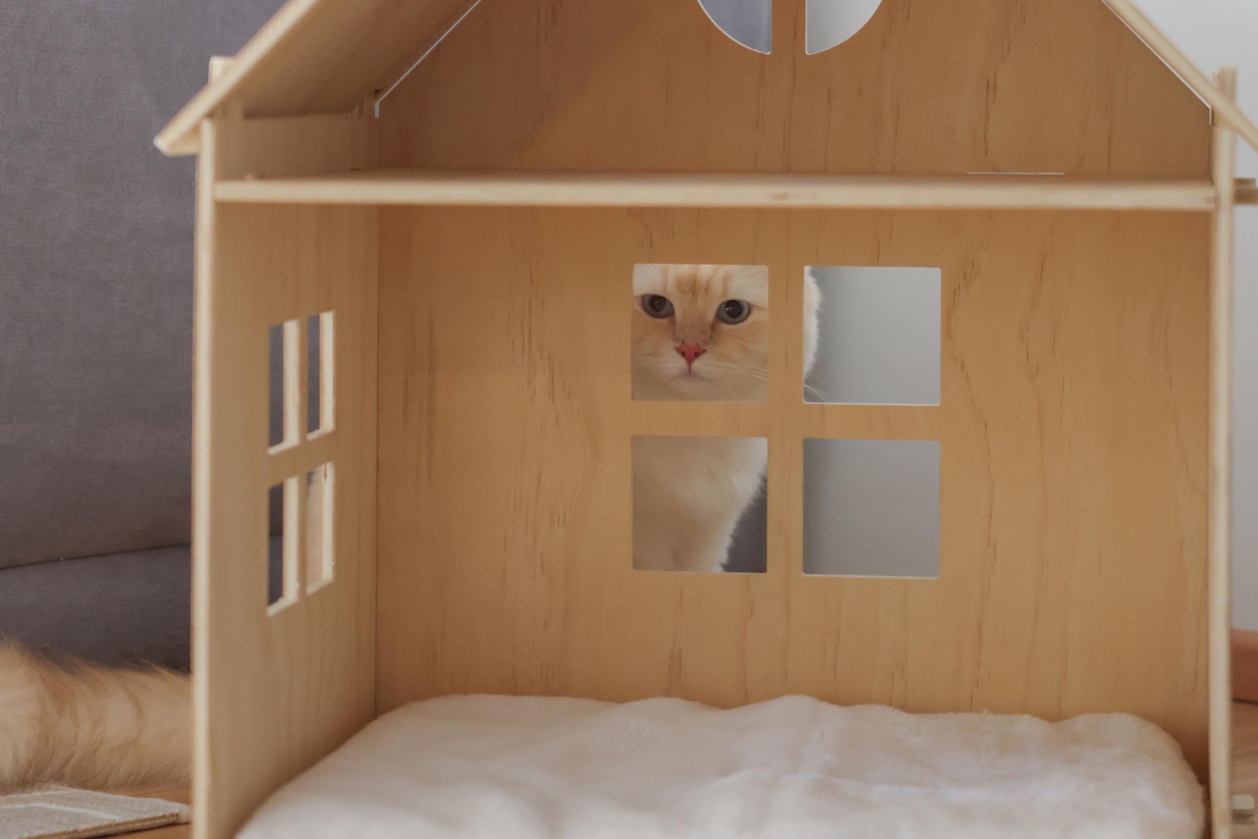 kerbl-pet-yvi-maison-d-int-rieur-pour-chat-2-niveaux-53x38x67-5-cm-naturel-blanc image 7