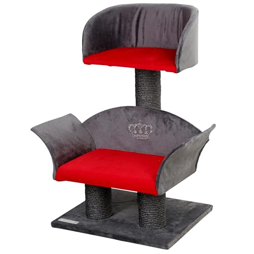 kerbl-81548-deluxe-lounge-arbre-chat-gris-rouge-70-cm image 6