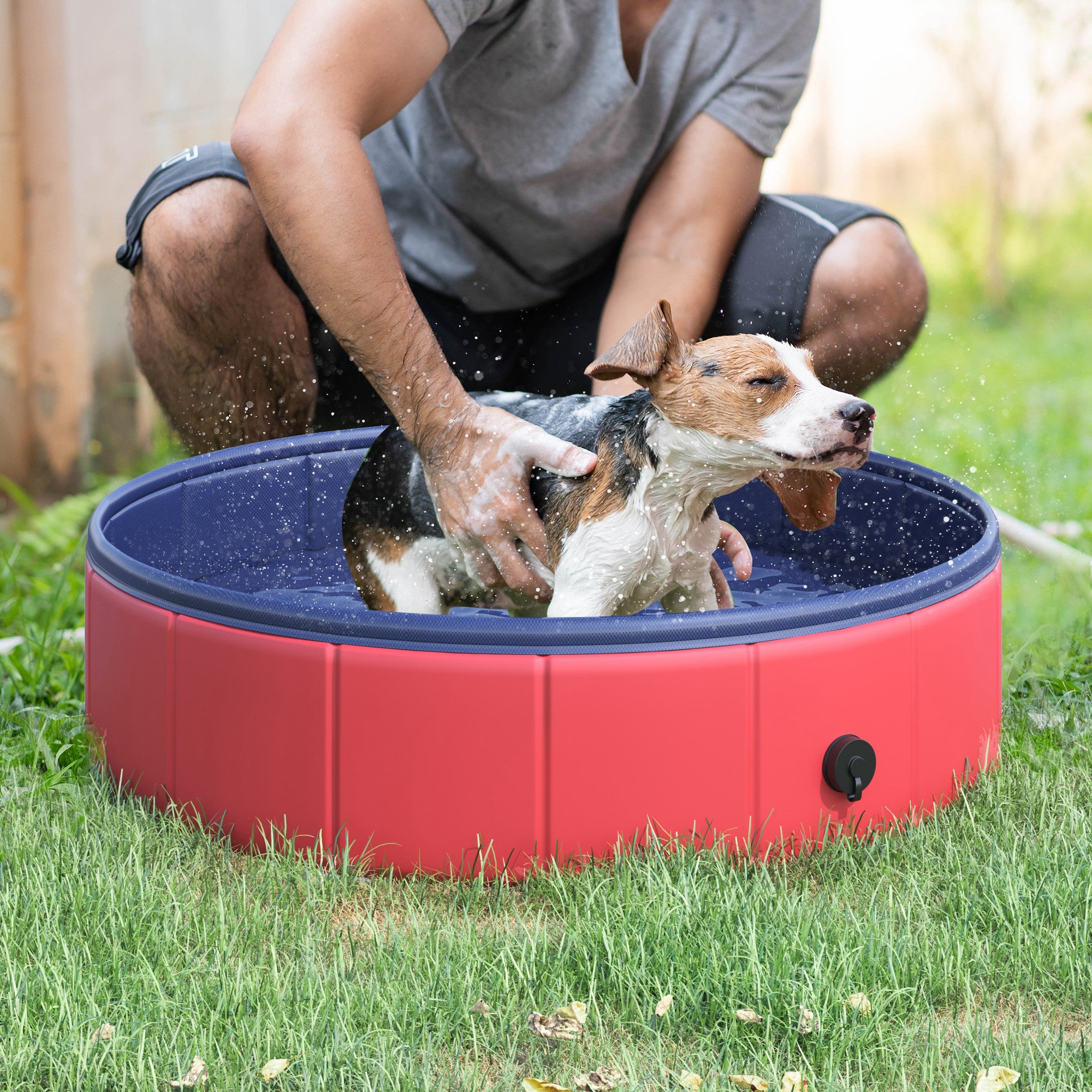 pawhut-piscine-pliante-pour-chien-80-x-20-cm-rouge-avec-fond-antid-rapant image 4
