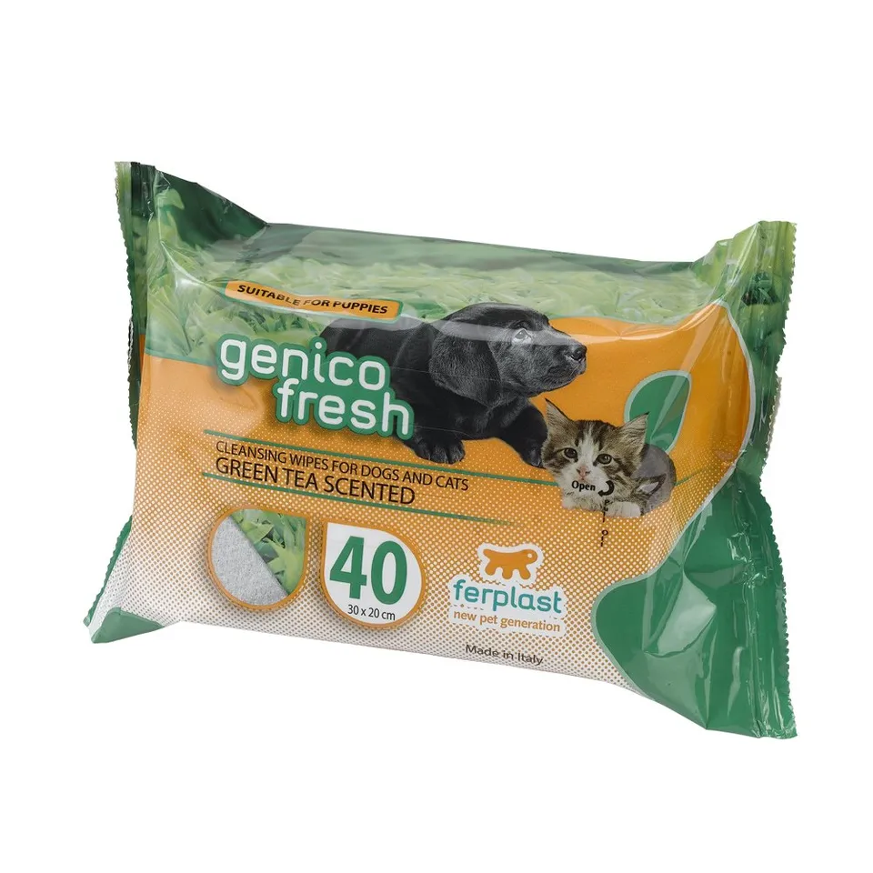 ferplast-genico-fresh-40-lingettes-chien-chat-th-vert-lot-de-2 image 1