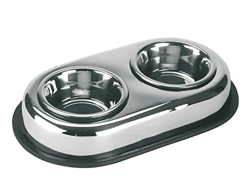 kerbl-duo-gamelle-inox-2-x-450-ml-sur-socle-antiglisse image 5