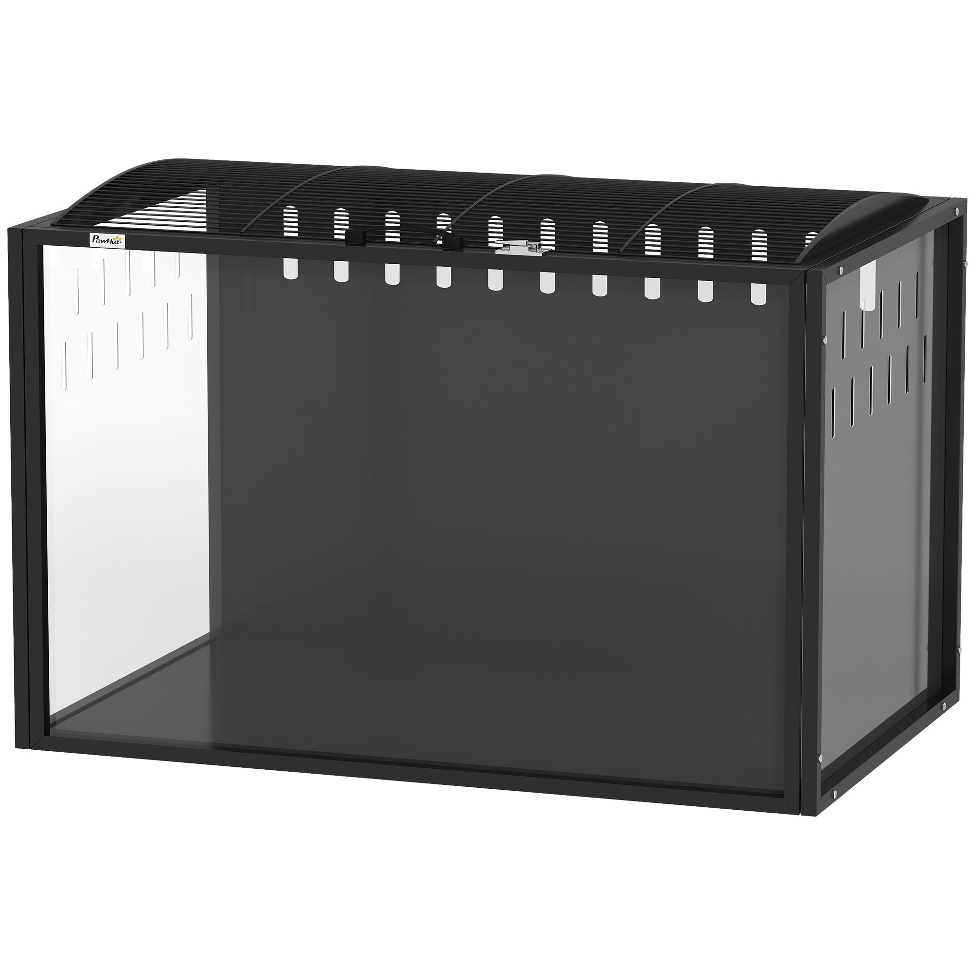 pawhut-cage-hamster-acrylique-avec-dessus-ouvrant-81-x-51-x-53-cm-noir image 2