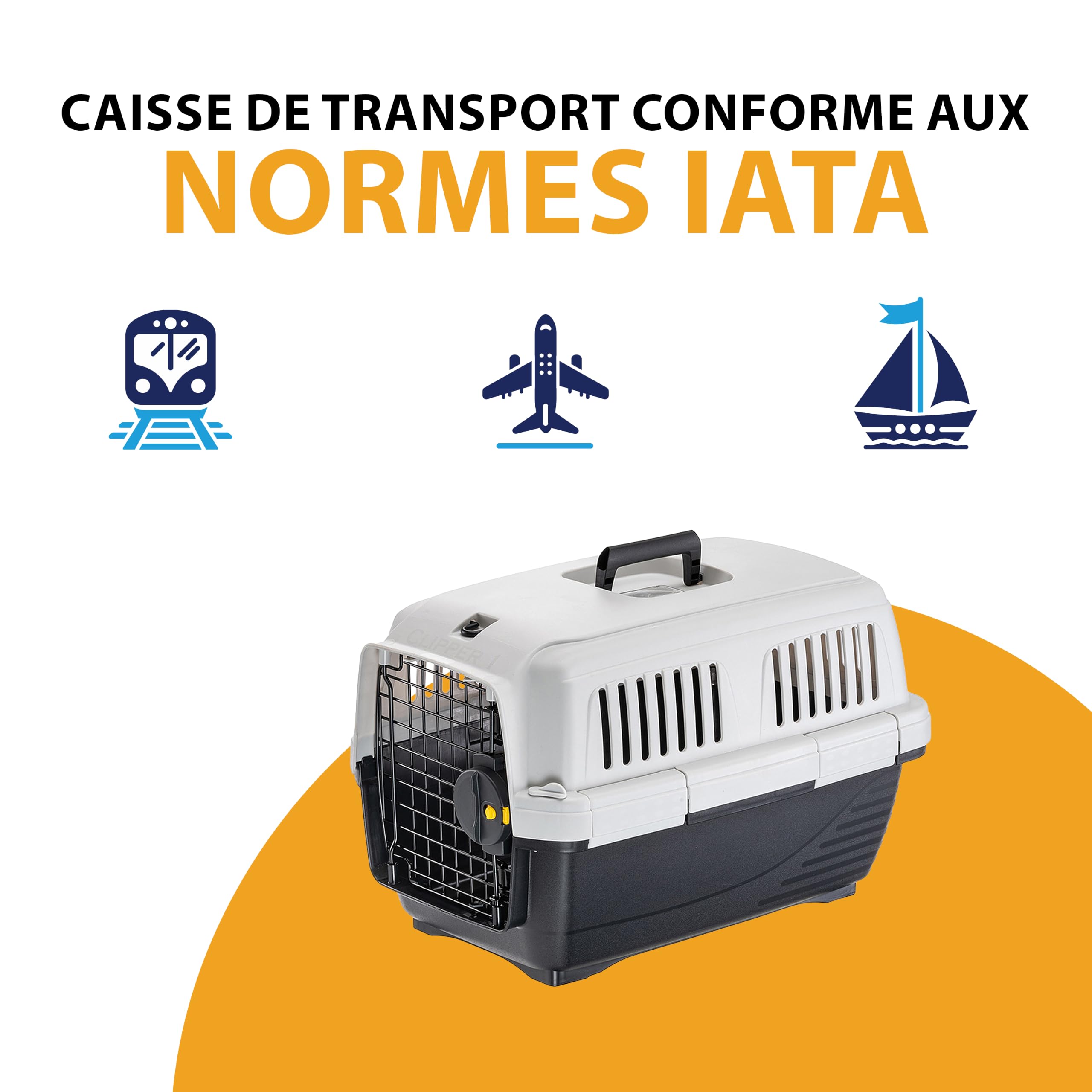 ferplast-clipper-1-caisse-de-transport-chat-et-petit-chien-50-x-33-x-32-cm-iata- image 6