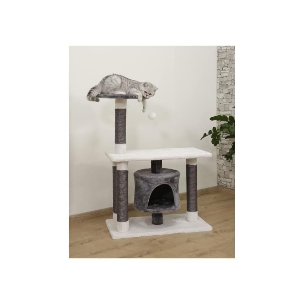 kerbl-pet-arbre-chat-jade-darklight-blanc-gris-70x35x96-cm image 5