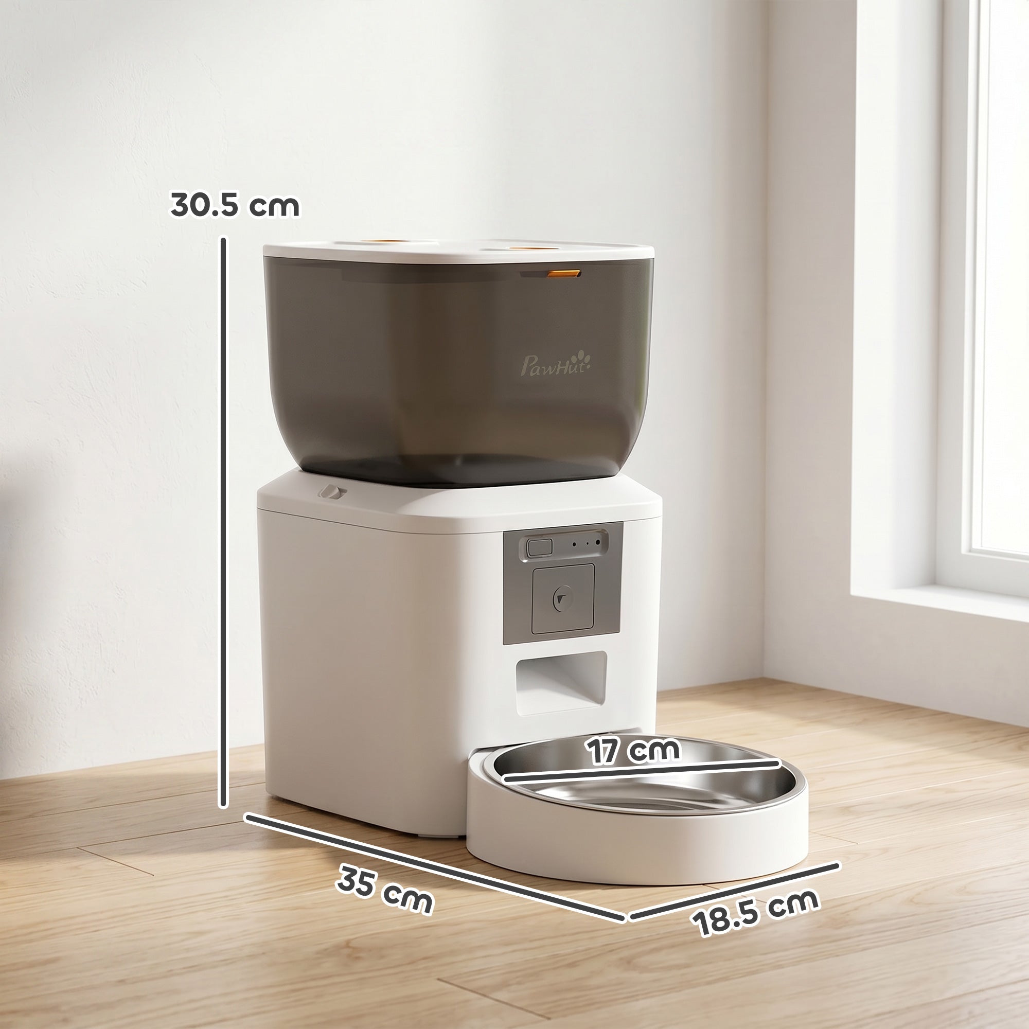 pawhut-distributeur-automatique-de-croquettes-pour-chat-avec-cam-ra-4l image 5
