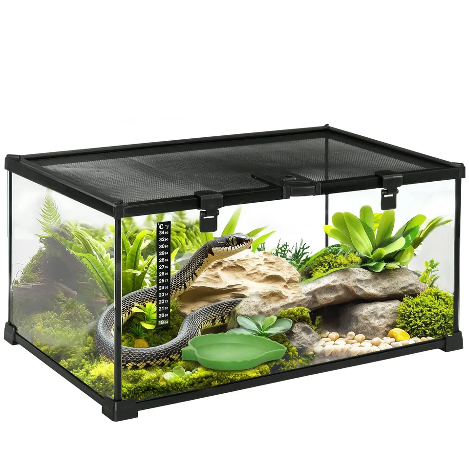 pawhut-terrarium-reptile-en-verre-50-x-30-x-25-cm-avec-thermom-tre-moyen image 1